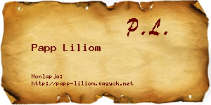 Papp Liliom névjegykártya